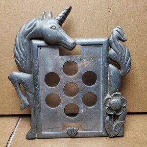Sears Picture Frame Small Pewter Unicorn Made In USA 2 1/4" x 3 1/4"